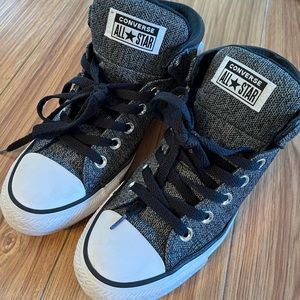 Gray Converse high tops